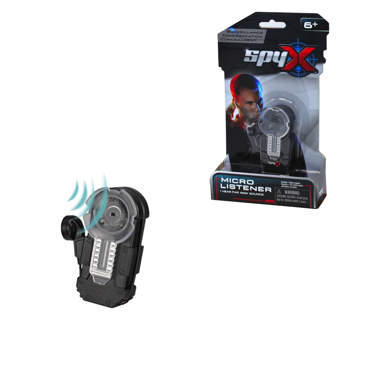 SpyX / Micro Listener - Spy Toy Listening Device Clips to Your Pocket with Attached Ear Bud to Hear Secret Conversations. Perfect addition for your spy gear collection!